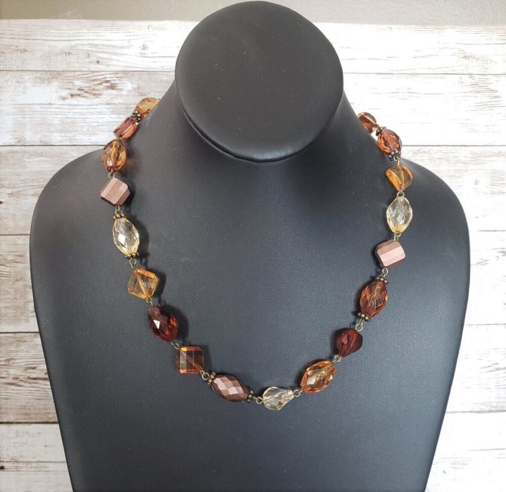 Vintage Necklace Fall Tones 17.5"